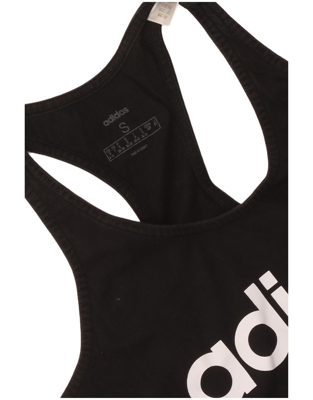 Adidas Womens Graphic Vest Top UK 8/10 Pequeno Preto