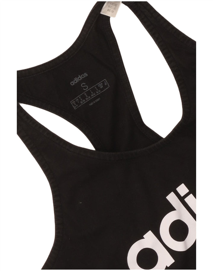 Adidas Womens Graphic Vest Top UK 8/10 Pequeno Preto