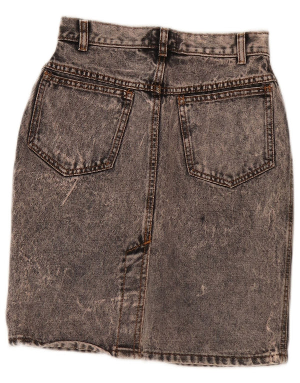 Saia jeans feminina vintage IT 34 2XS W24 algodão cinza