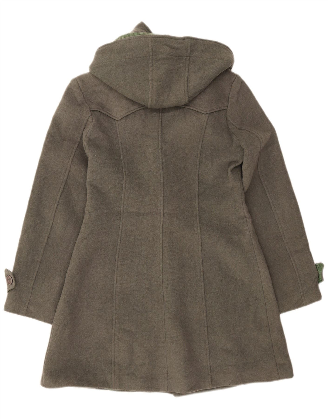 Casaco Duffle feminino com capuz VINTAGE Reino Unido 16 grande lã cinza