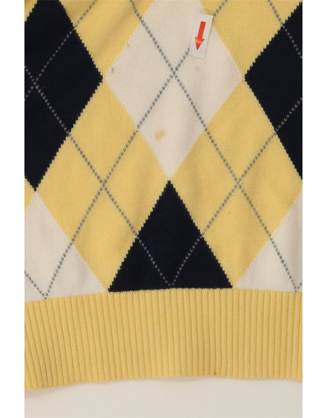 Suéter masculino TOMMY HILFIGER com decote em V grande amarelo Argyle/Diamante