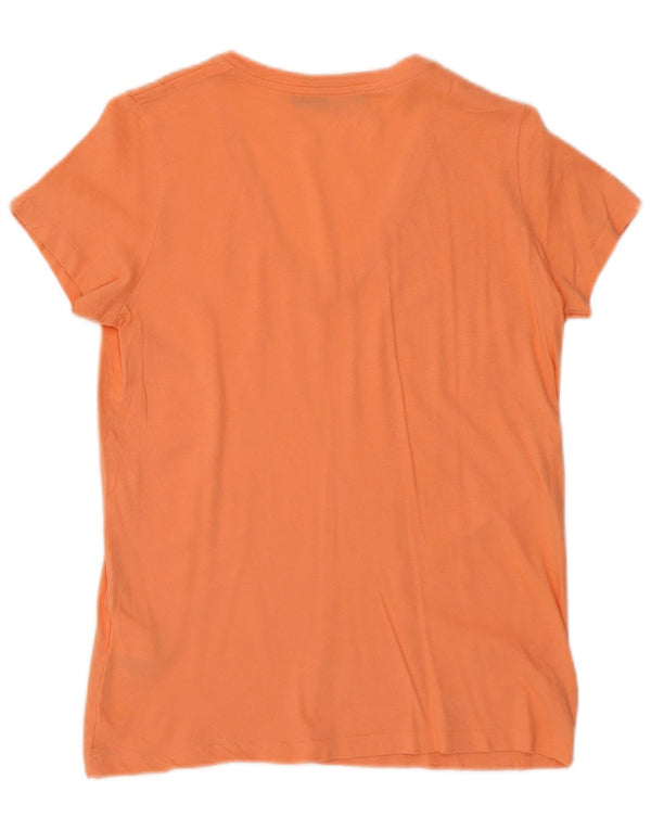 Camiseta feminina Polo Ralph Lauren top pequeno algodão laranja