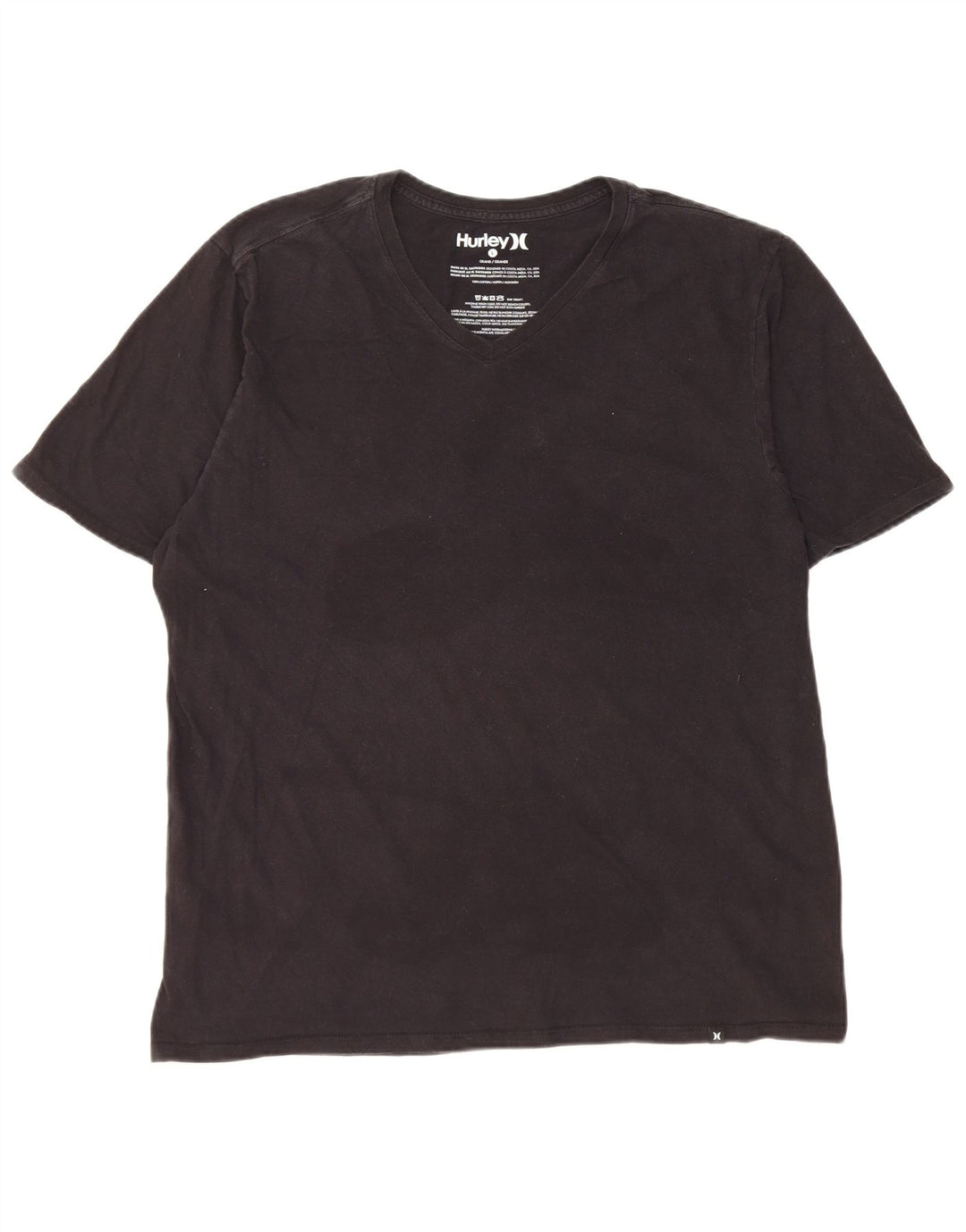 Camiseta masculina Hurley manga curta regular grande algodão preto