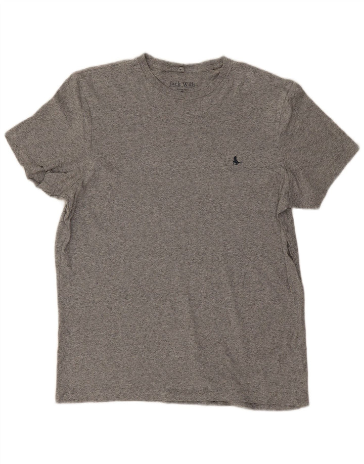 Camiseta masculina Jack Wills Classic Fit Top de algodão cinza médio
