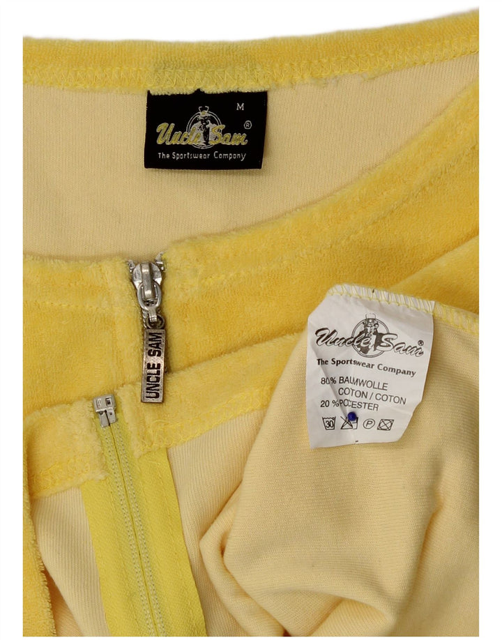 Top curto feminino Tio Sam manga 3/4 Reino Unido 12 algodão amarelo médio