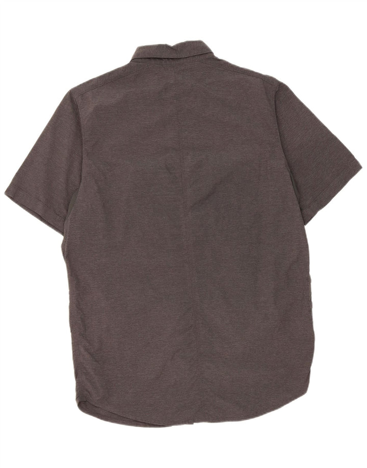 Camisa masculina de manga curta Columbia cinza médio nylon