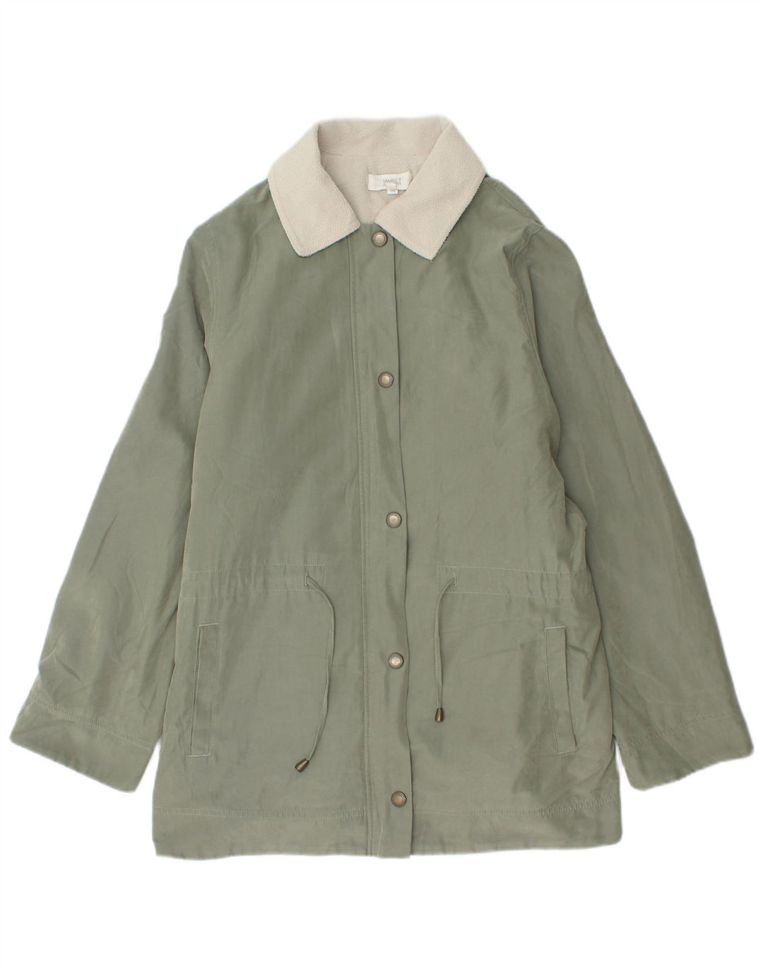 Jaqueta feminina Marks & Spencer Sherpa Parka grande Reino Unido 14 grande verde