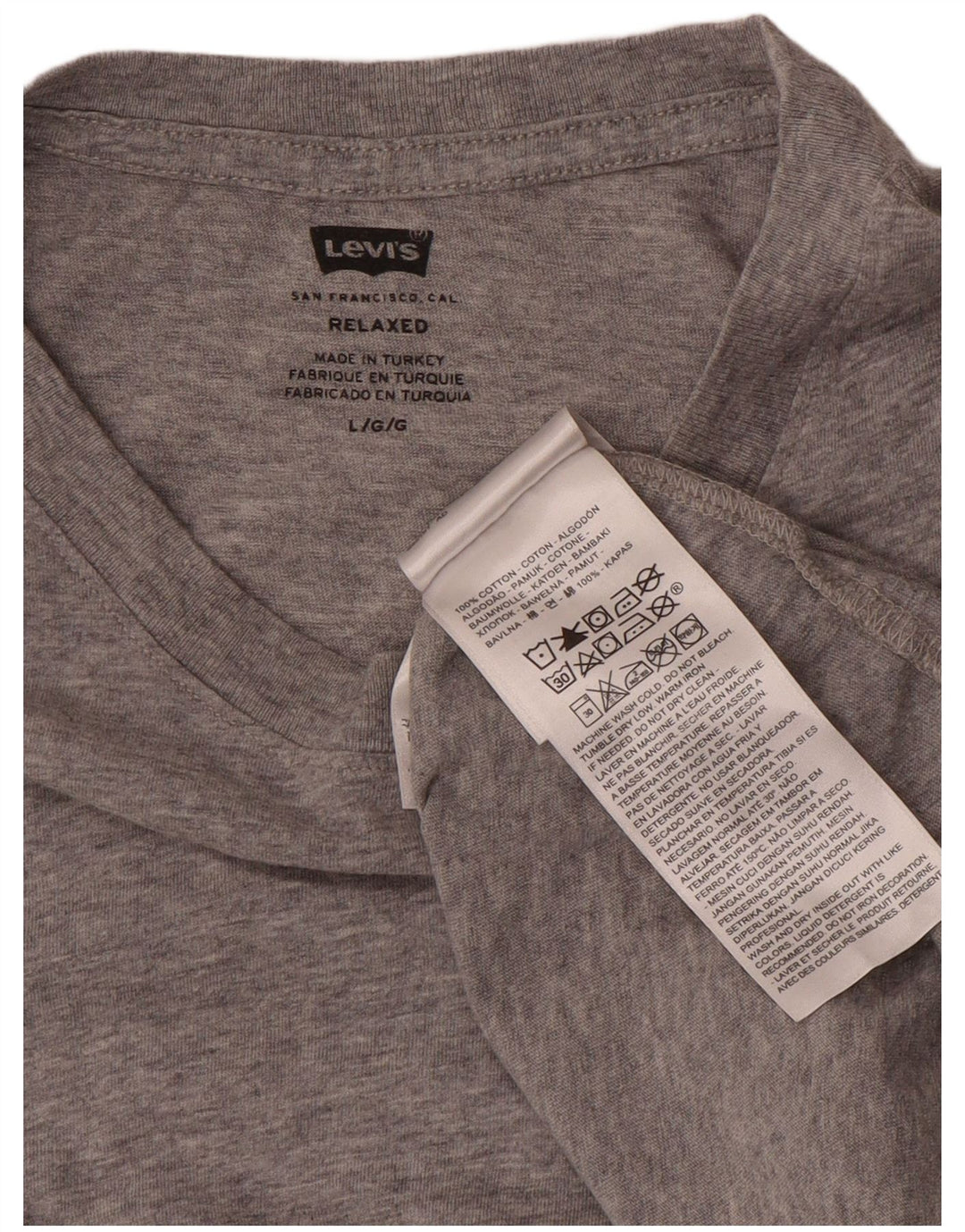 Camiseta masculina relaxada Levi's grande algodão cinza