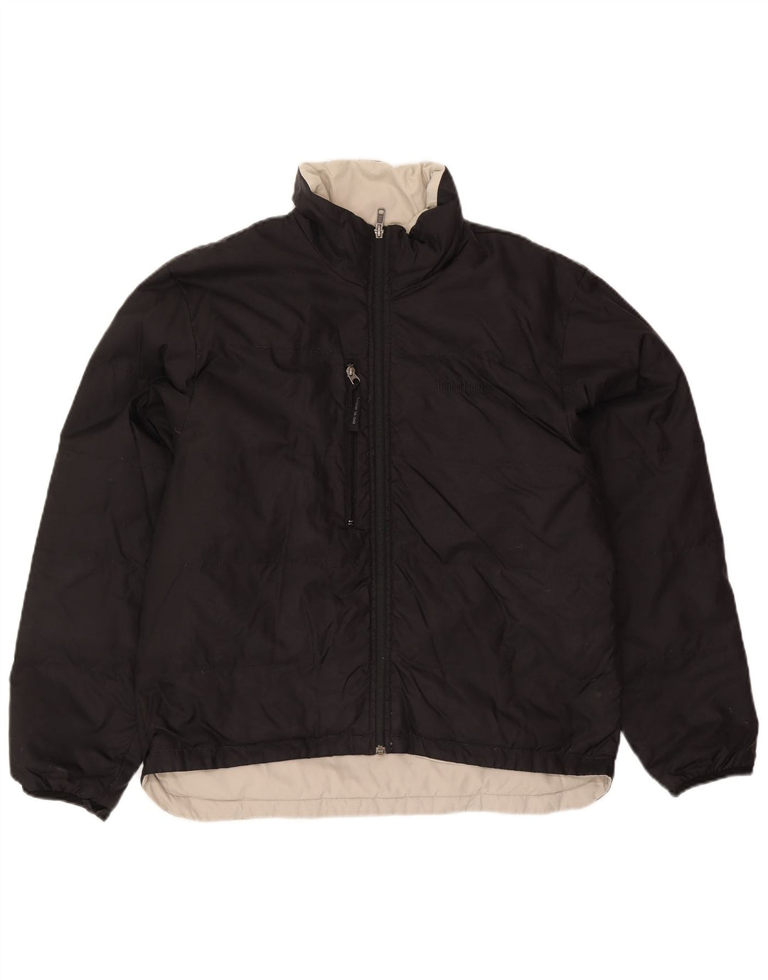 Jaqueta acolchoada reversível masculina Timberland UK 40 grande nylon preto
