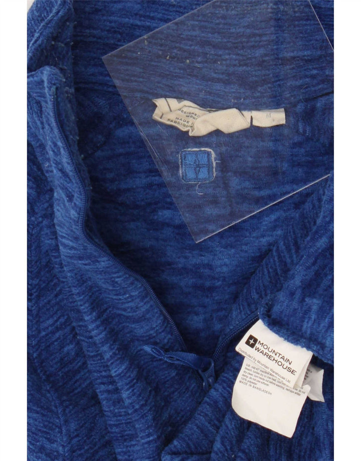 Suéter de lã masculino Mountain Warehouse com zíper e gola média azul salpicado