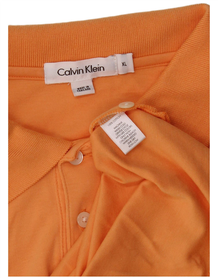 Camisa polo masculina Calvin Klein XL laranja algodão