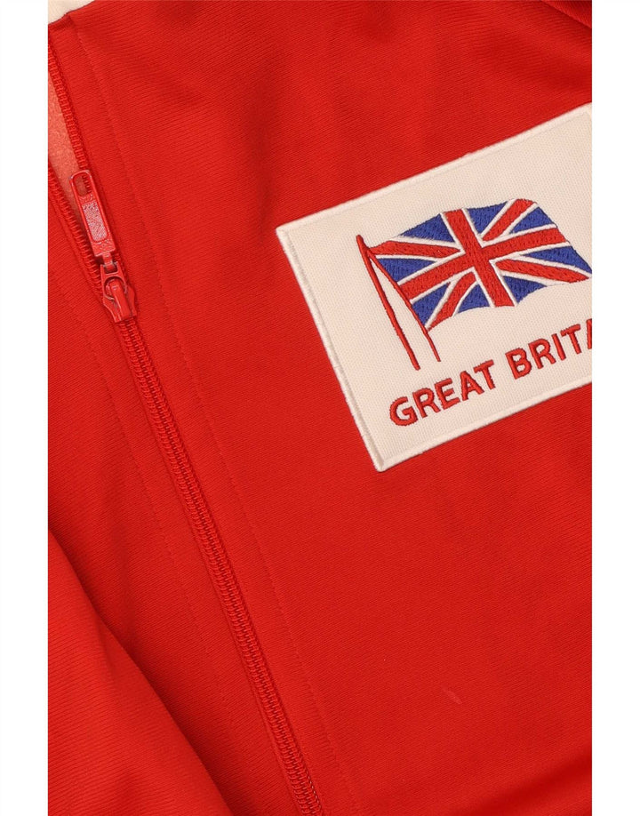 Adidas Mens Great Britain Tracksuit Top Jaqueta Grande Bloco Colorido Vermelho
