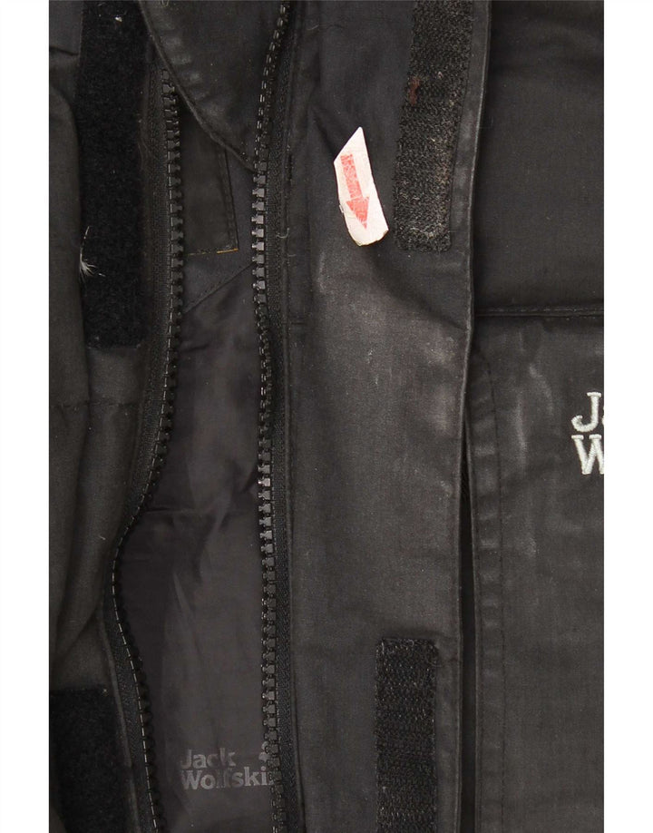 Jaqueta masculina acolchoada com capuz Jack Wolfskin Reino Unido 36/38 poliéster preto médio