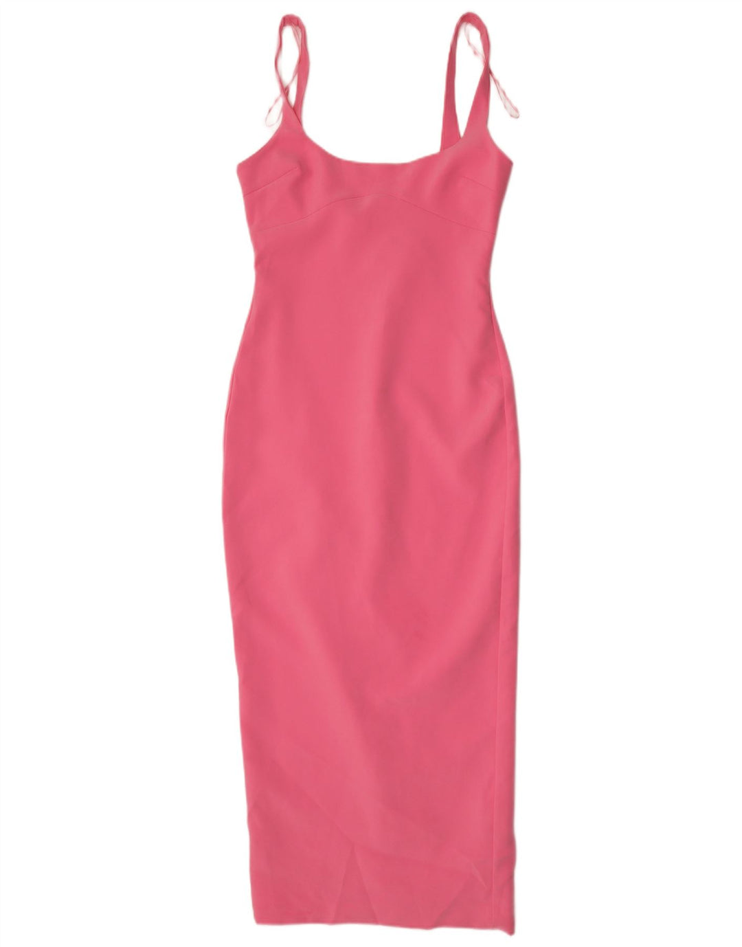 Vestido bodycon feminino sem mangas Zara UK 12 poliéster rosa médio