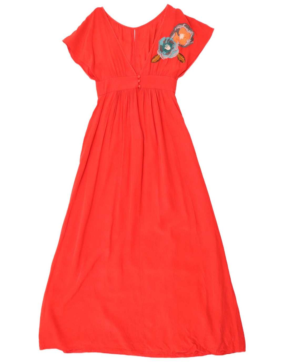 Vestido maxi feminino Tibi gráfico US 4 pequeno floral vermelho