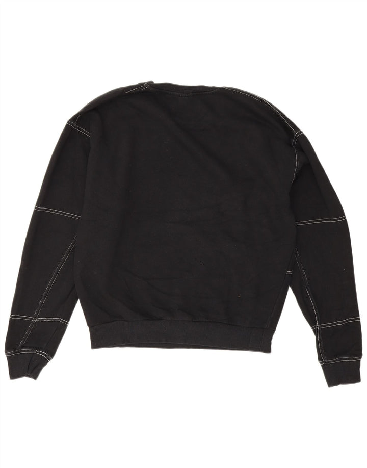 Suéter oversized feminino Topshop Reino Unido 8 pequeno algodão preto