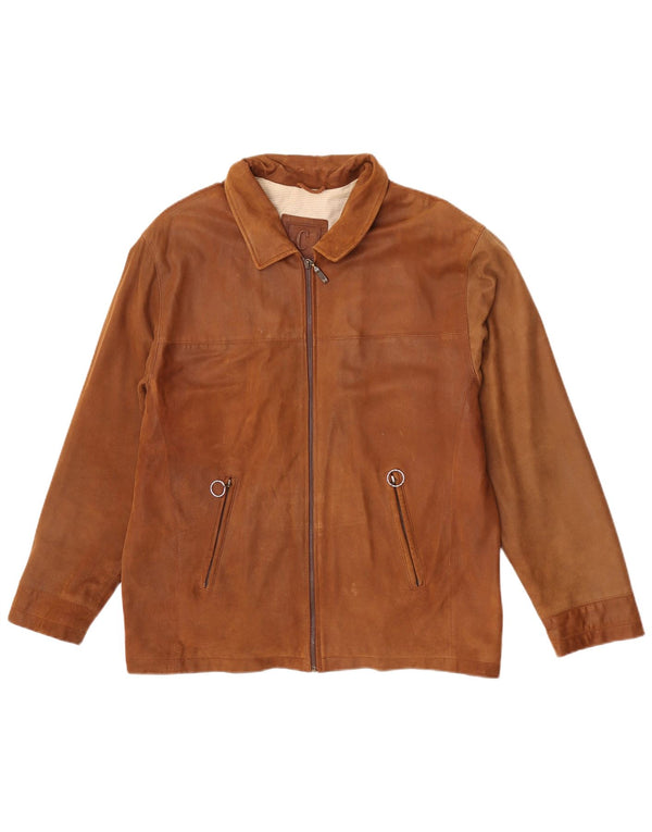 Jaqueta de couro masculina Commander IT 48 couro marrom médio