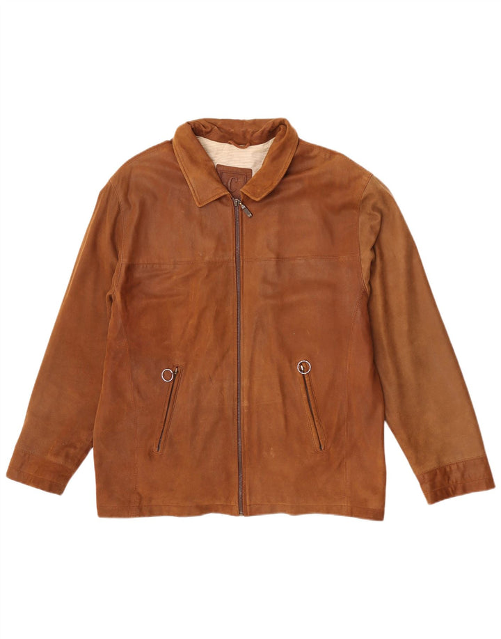 Jaqueta de couro masculina Commander IT 48 couro marrom médio