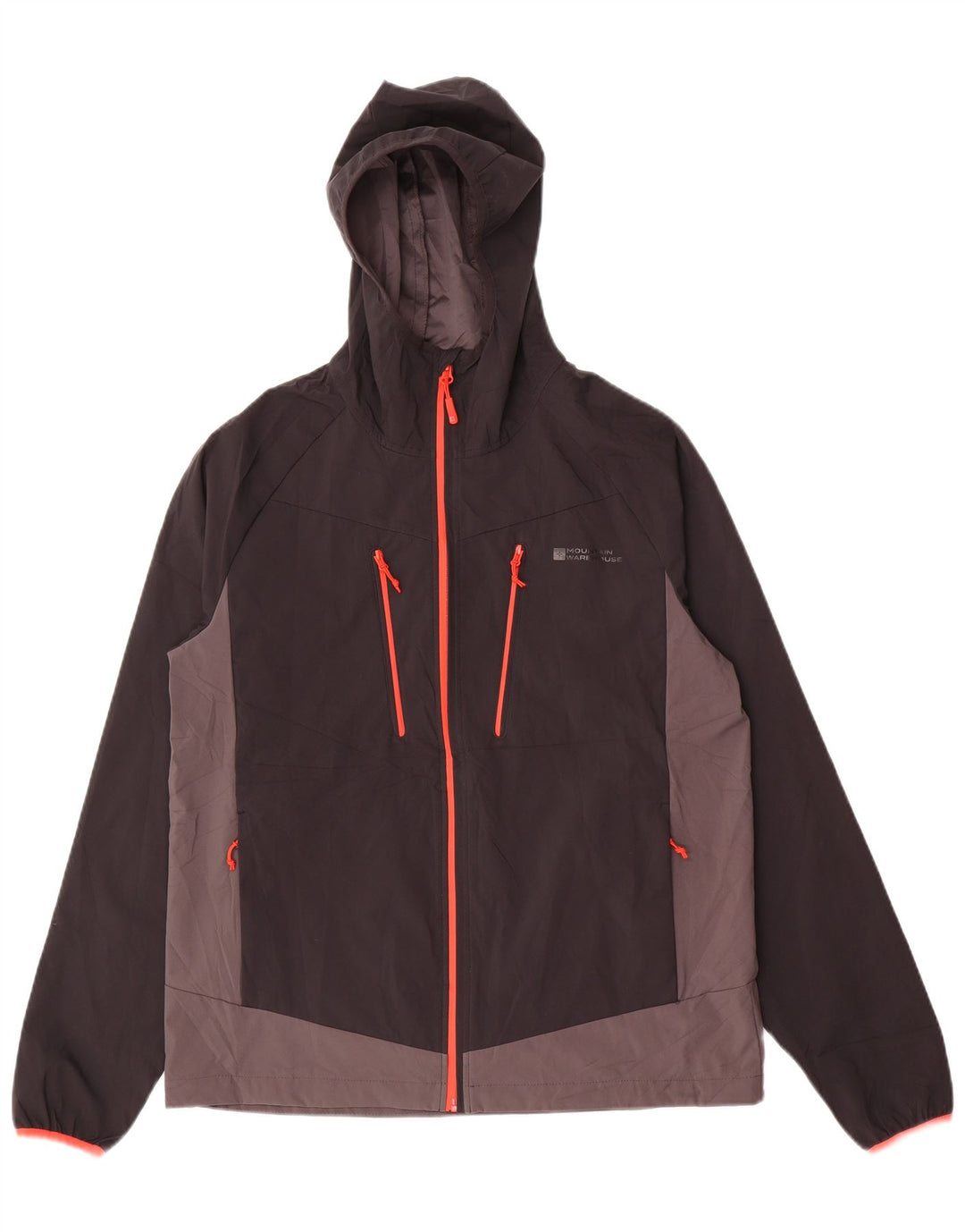 Jaqueta de chuva masculina com capuz Mountain Warehouse Reino Unido 38 bloco colorido preto médio