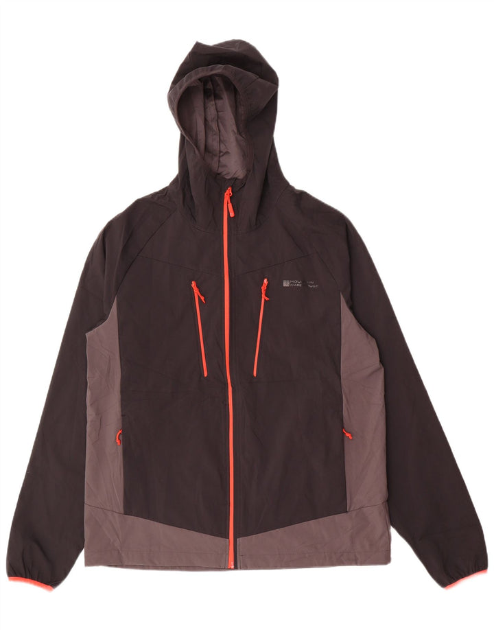 Jaqueta de chuva masculina com capuz Mountain Warehouse Reino Unido 38 bloco colorido preto médio