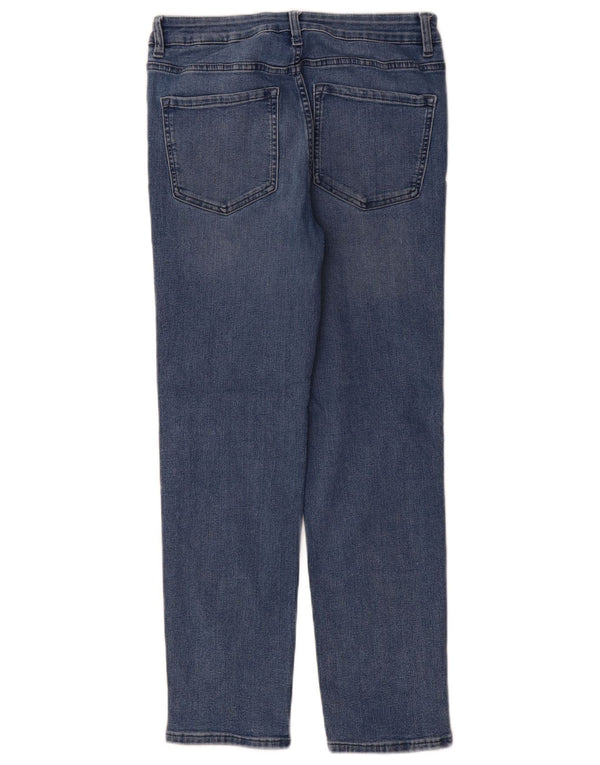 Jeans retos femininos Marks & Spencer Reino Unido 12 médio W30 L29 algodão azul
