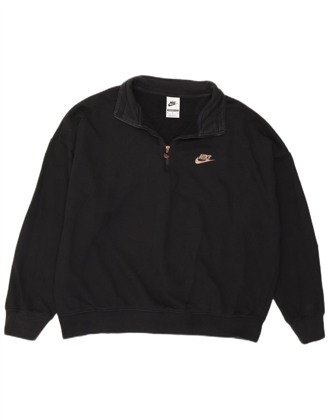 NIKE feminino oversized gráfico moletom jumper UK 14 médio preto