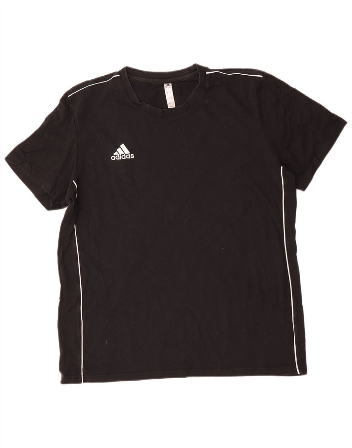 Adidas Mens Camiseta Top Grande Algodão Preto