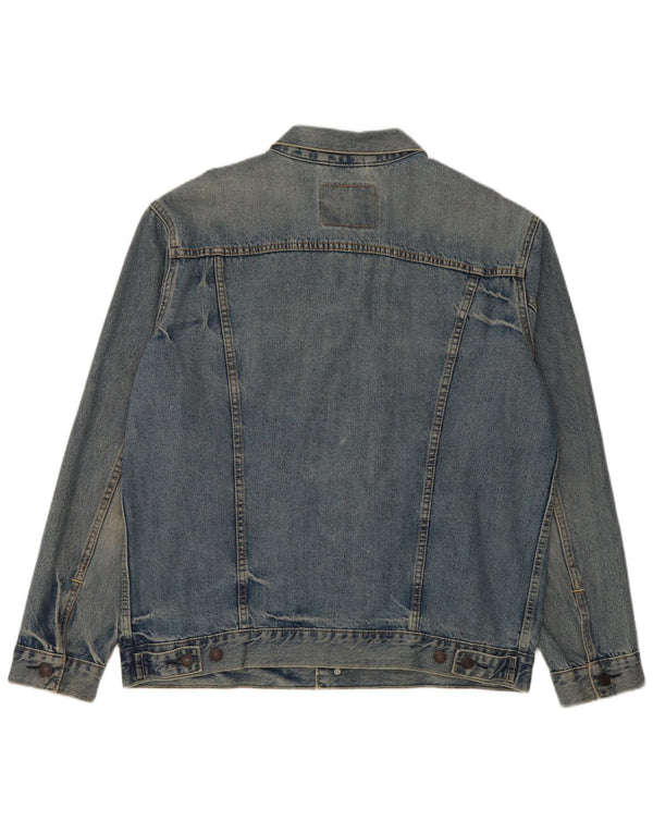 Jaqueta jeans masculina Levi's UK 42 XL azul algodão