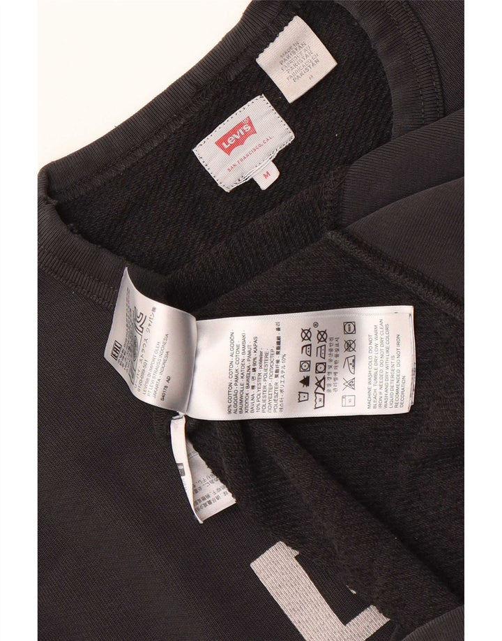 Moletom gráfico feminino Levi's Jumper UK 14 médio algodão preto