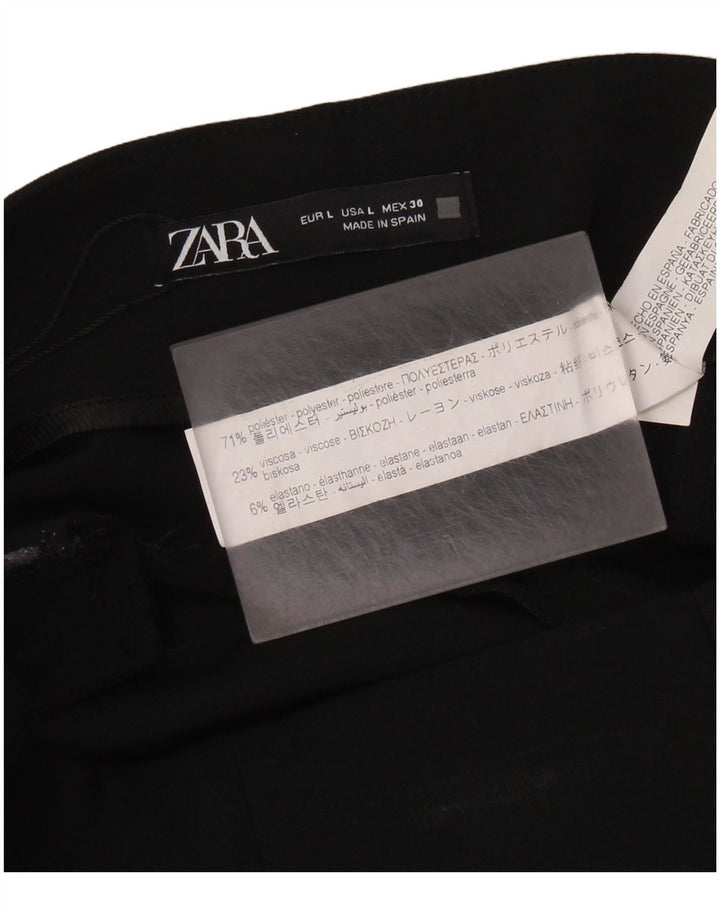 Calça casual feminina ZARA Bootcut grande poliéster preto