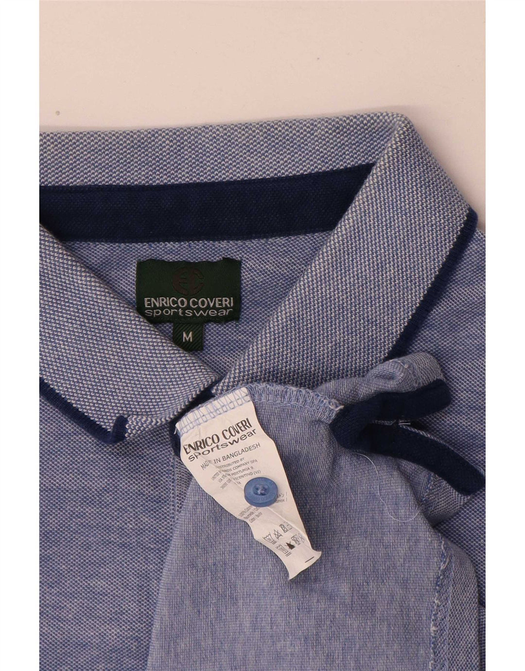 Camisa polo masculina Enrico Coveri algodão azul médio