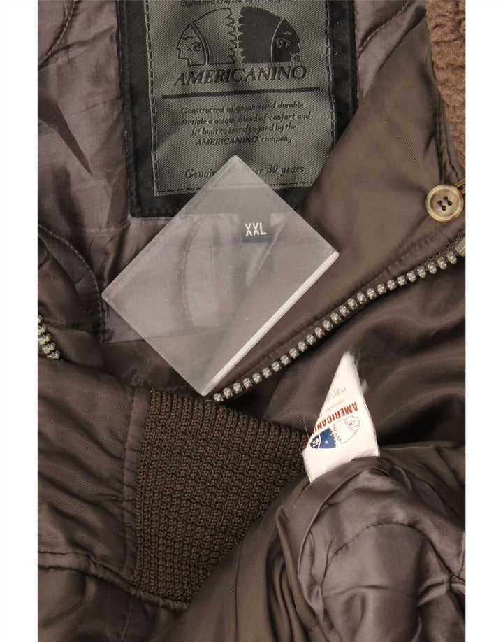 Jaqueta bomber masculina Americanino Reino Unido 44 2XL marrom nylon