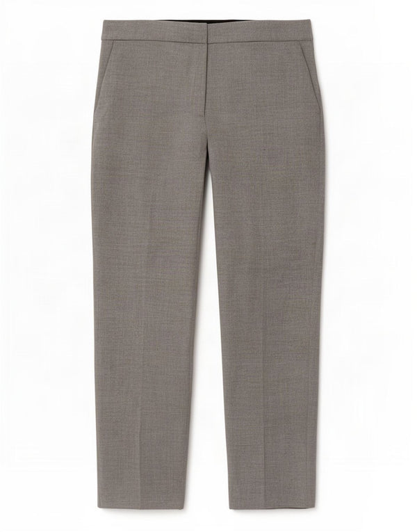 Calça chino reta feminina Zara XL W32 L28 cinza colorblock viscose