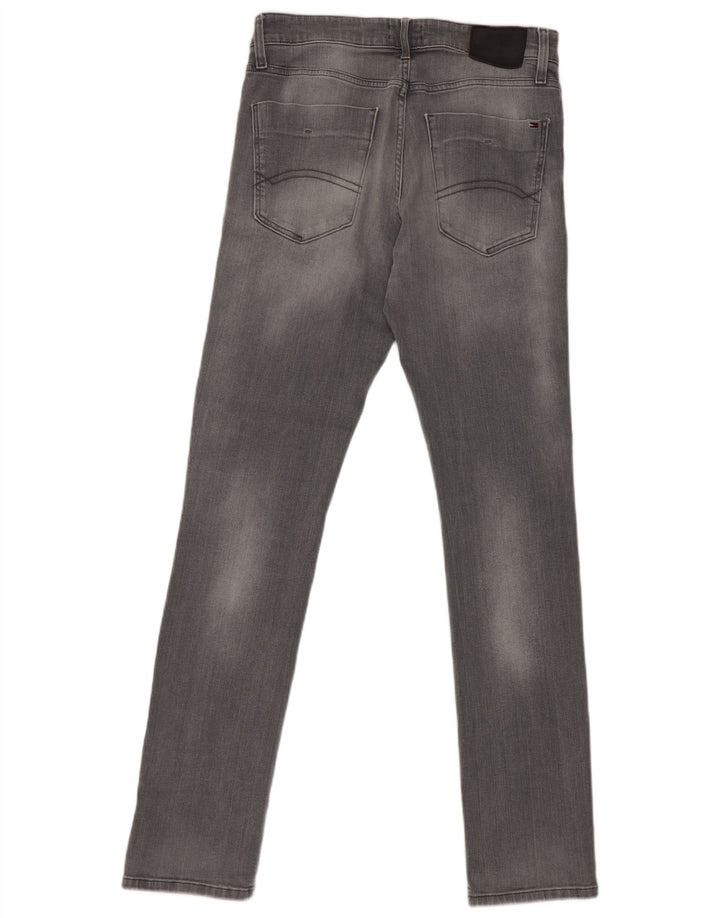 Tommy Hilfiger Masculino Slim Jeans W33 L34 Cinza Algodão