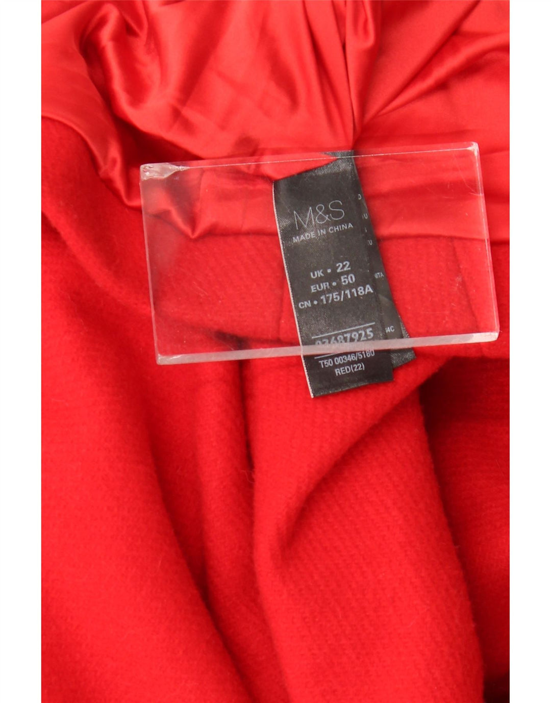 Sobretudo militar feminino Marks & Spencer Reino Unido 22 3XL de lã vermelha clássico