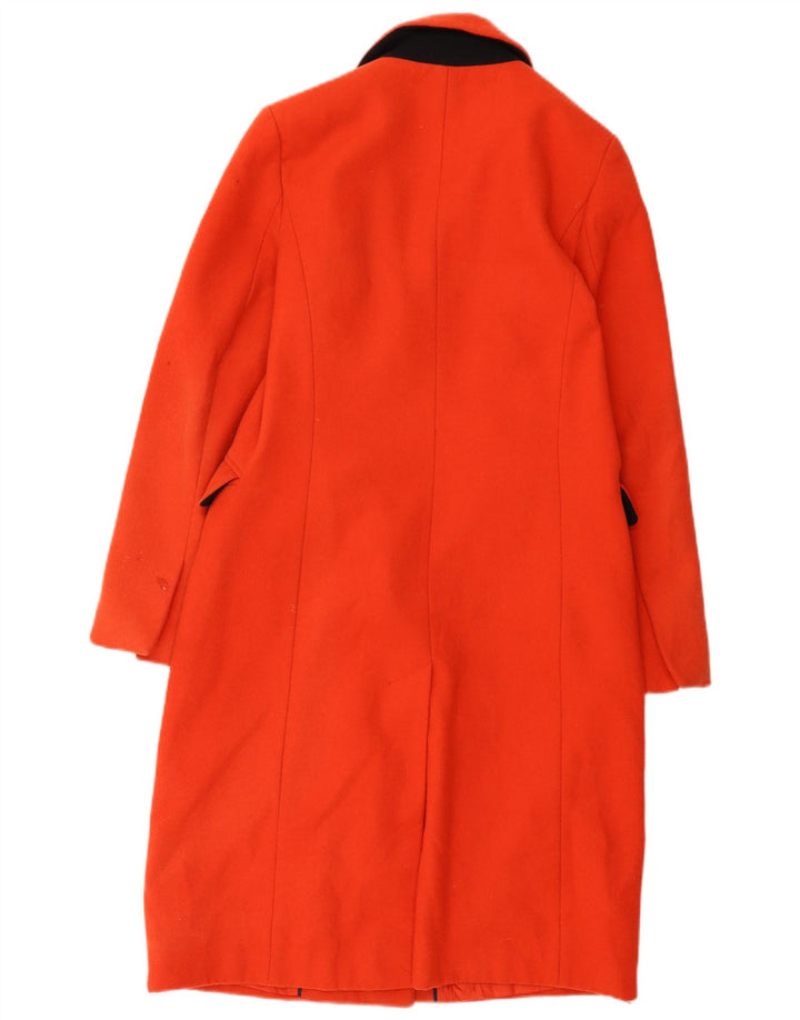 Casaco feminino Topshop com peito duplo Reino Unido 10 lã laranja pequena