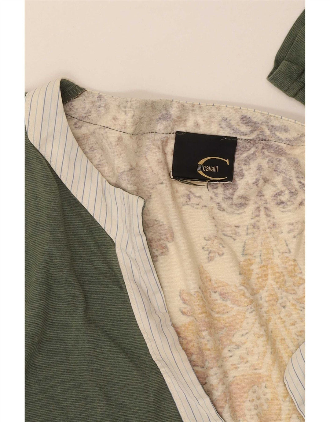 Top feminino Just Cavalli manga comprida Reino Unido 12 verde médio floral
