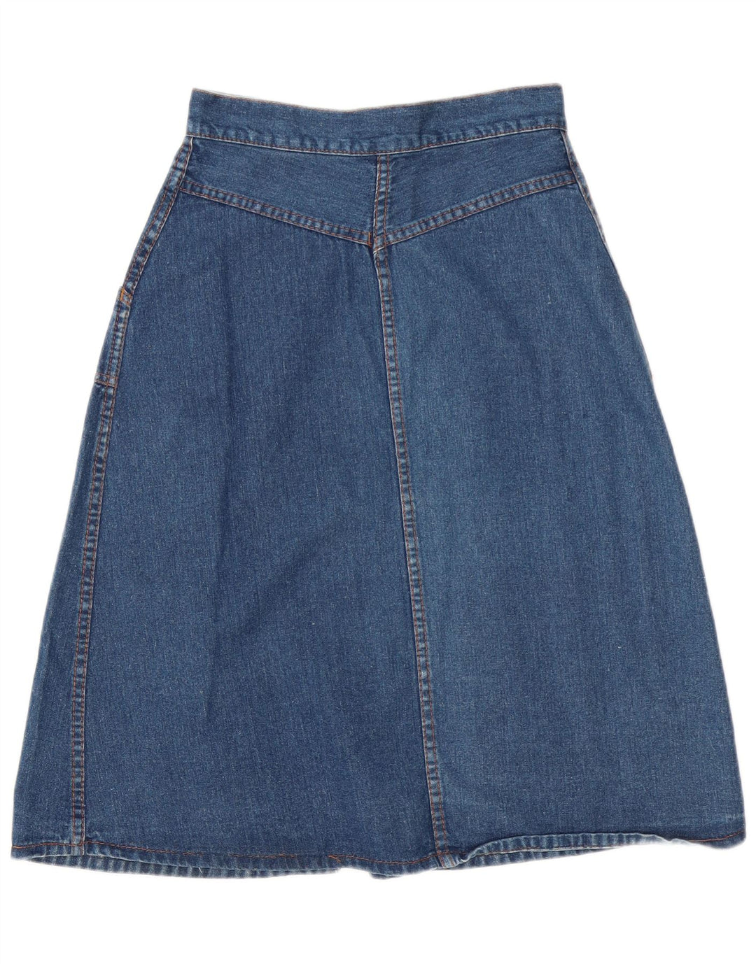 Saia feminina vintage maxi jeans linha A W28 azul médio