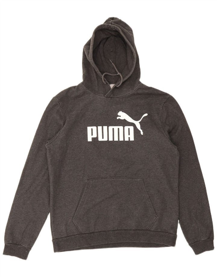 PUMA Mens Graphic Hoodie Jumper Médio Algodão Cinza