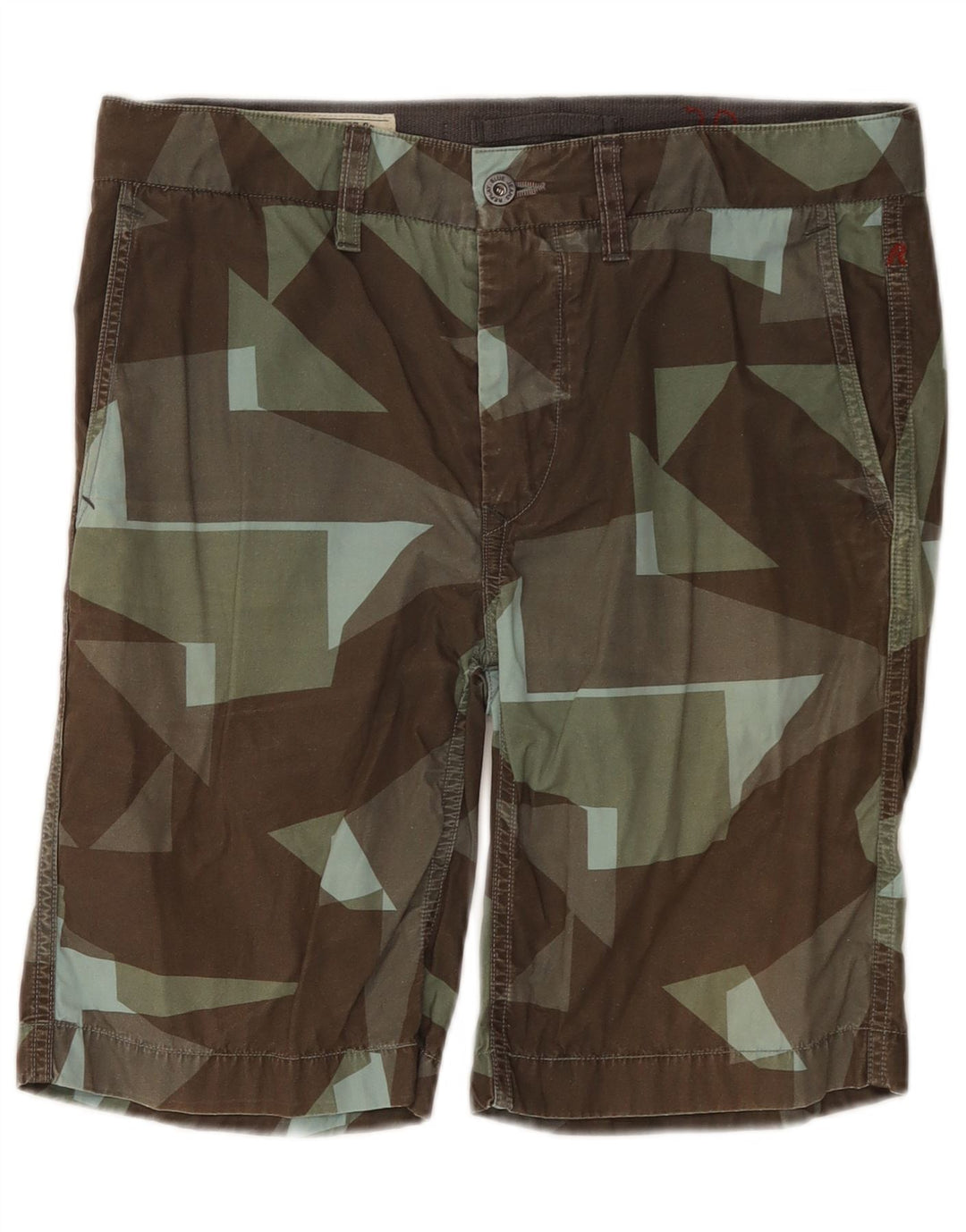 Replay Mens Chino Shorts W30 Médio Algodão Geométrico Multicolorido