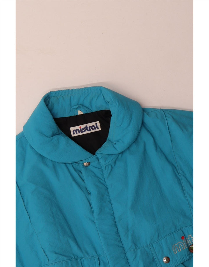 Jaqueta masculina acolchoada com ajuste solto gráfico MISTRAL Reino Unido 40 grande poliamida azul