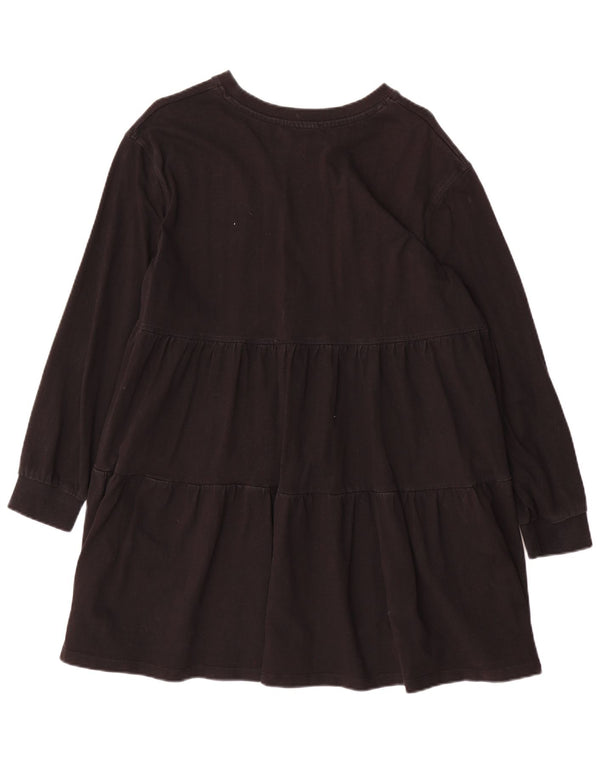 Vestido feminino Zara de manga comprida em camadas UK 14 médio preto