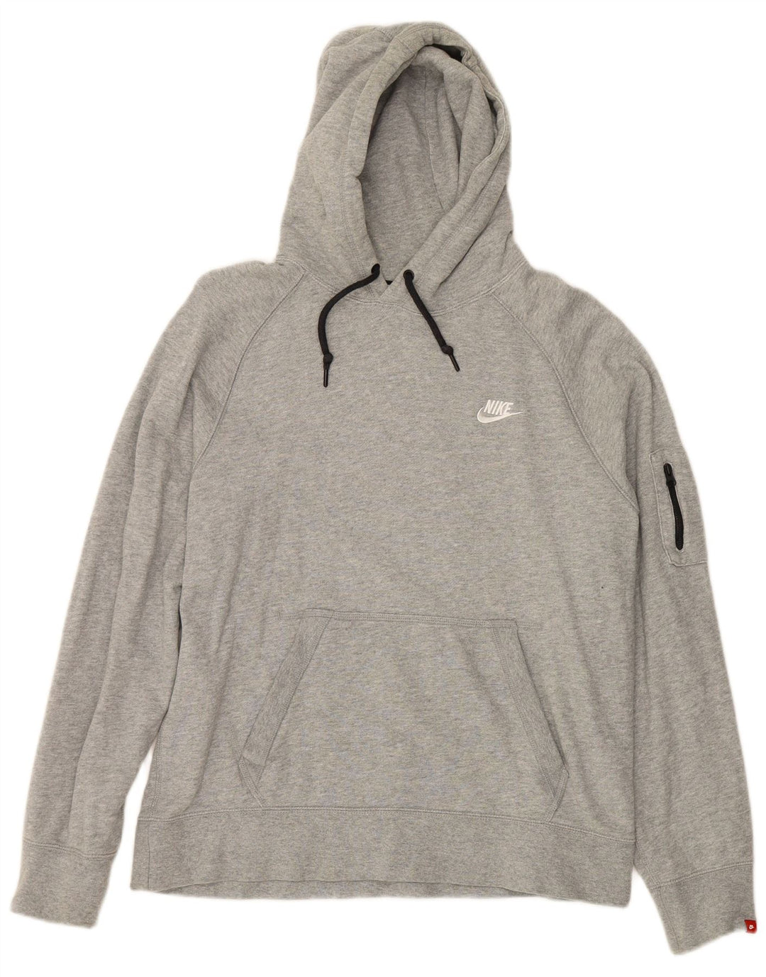 NIKE Mens Hoodie Jumper Grande Algodão Cinza