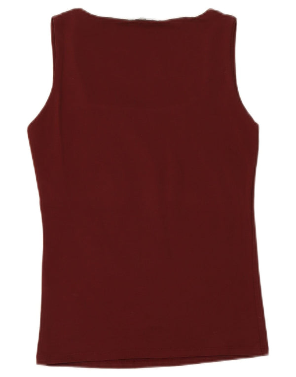 Zara Womens Vest Top UK 12 Médio Borgonha