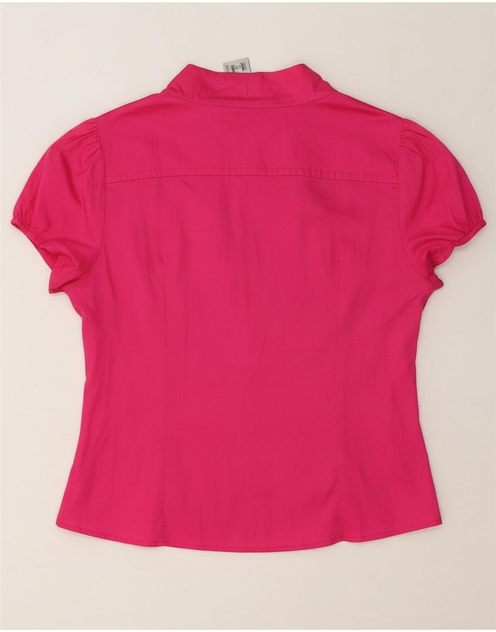 Blusa feminina VINTAGE com gravata frontal IT 42 rosa médio