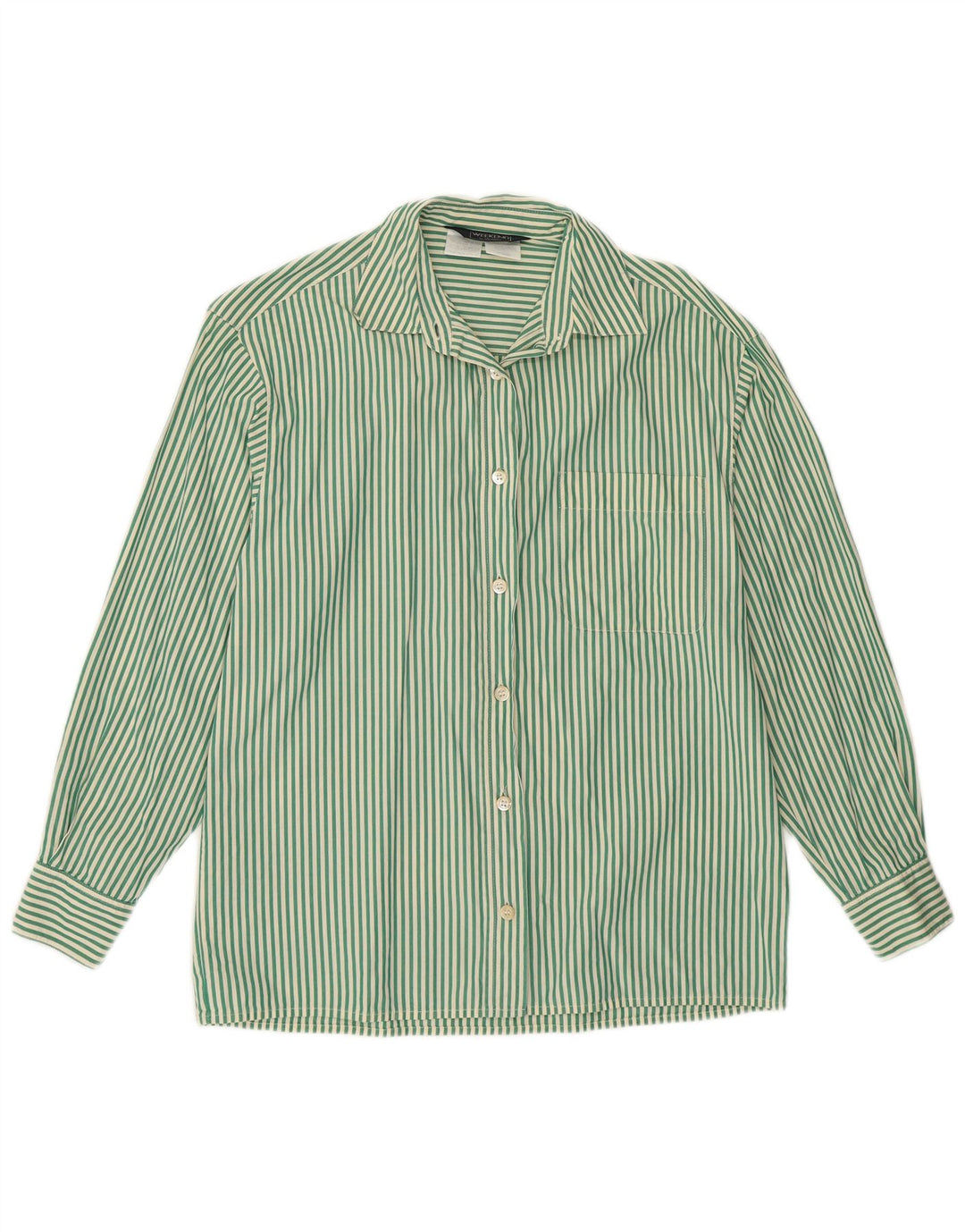Camisa feminina de fim de semana MAX MARA UK 16 listra verde grande