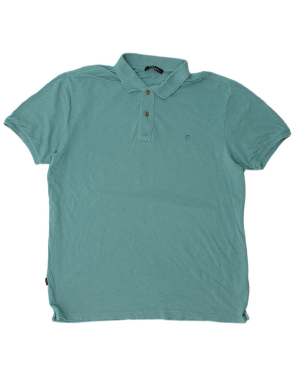 Camisa polo masculina Pierre Cardin grande algodão turquesa