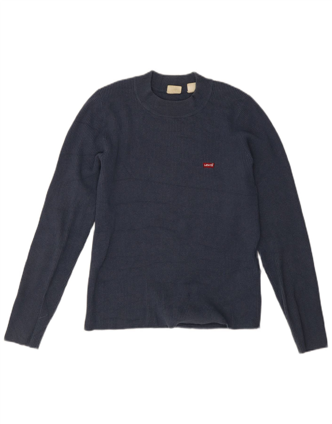 Top feminino Levi's manga comprida UK 14 grande azul marinho acrílico