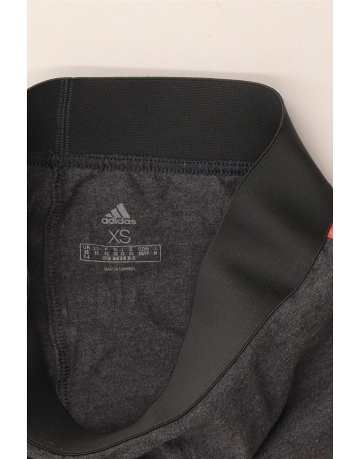 ADIDAS Womens Leggings UK 4/6 XS  Grey Cotton Vintage Adidas and Second-Hand Adidas from Messina Hembry 