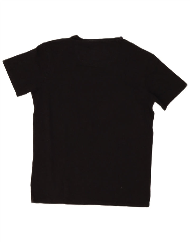 Camiseta masculina Massimo Dutti manga curta slim fit top médio preto